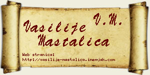 Vasilije Mastalica vizit kartica